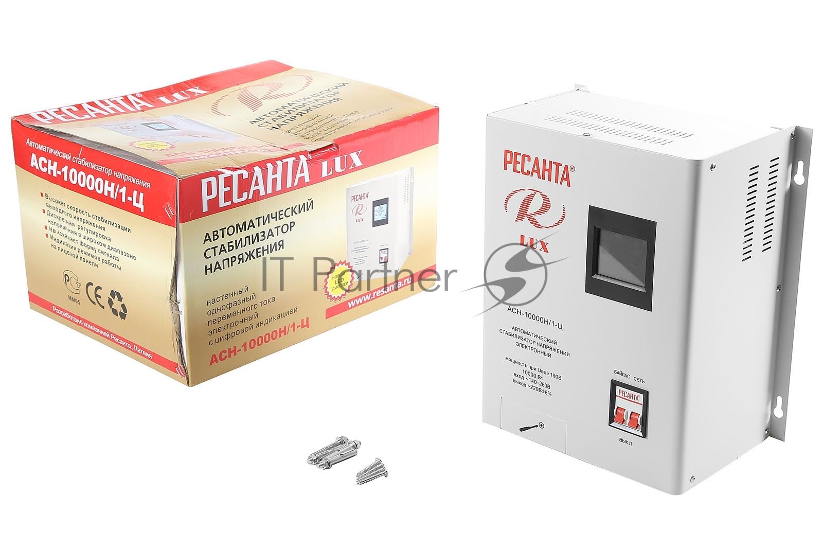 Стабилизатор напряжения Ресанта АСН-10000Н/1-Ц электронный однофазный серый