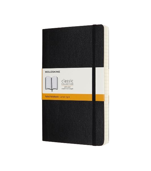 Блокнот Moleskine CLASSIC SOFT EXPENDED QP616EXP Large 130х210 мм, 400 страниц, линейка, мягкая обложка, черный