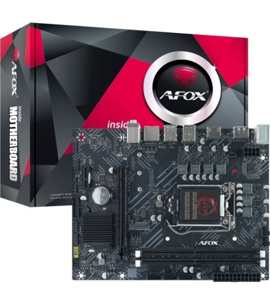 Материнская плата AFOX IH510D4-MA-V4, LGA 1200, Intel H510, 2xDDR4, 3xSATA, 1xM.2, 1xPCIe 3.0 x16, 1xPCIe 3.0 x1, 1xHDMI, 1xDP, 1x1Gb LAN, 2xUSB-A 5Gbps, 2xUSB-A 2.0, 3x3.5 мм, 5.1, mATX