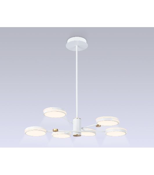 Подвесной светодиодный светильник Ambrella light FL51635/6 WH/GD белый/золото 3000K/4200K/6400K 50W D800*780 (Без ПДУ)