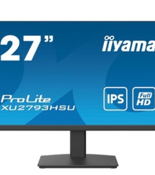 Монитор 27" Iiyama ProLite XU2793HSU-B7 IPS 1920x1080, 100 Гц, 1 мс, 16:9, 300 кд/м², HDMI 2.0, DP 1.2, 3.5 Jack, USB Hub (2x USB 2.0), динамики (2x2 Вт), Adaptive-Sync, черный