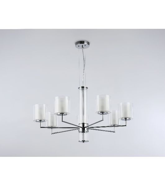 Люстра Ambrella light LH56003/7 СH/FR хром/белый матовый E14*7 max 40W D790*1260