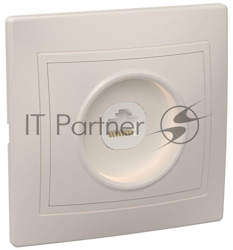 Розетка компьютерная 1-м СП Кварта РК10-ККм IP20 крем. IEK EKK10-K33-DM