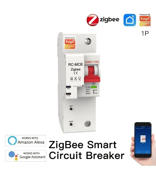 Выключатель MOES Zigbee circuit breaker 1P 16A ZCB-SC-1P16
