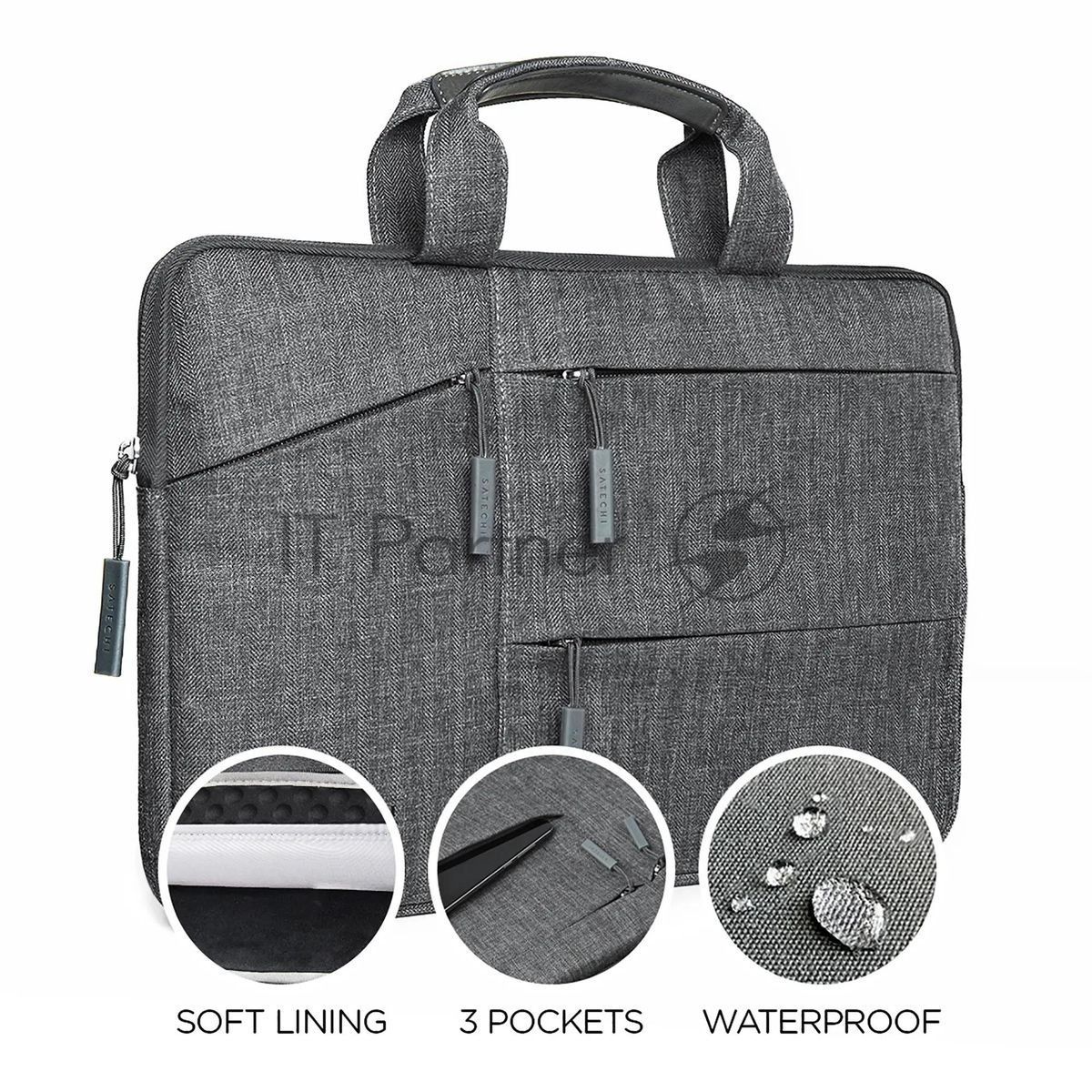 Сумка Satechi ST-LTB13 Water-Resistant Laptop Carrying Case для ноутбуков до 13" дюймов. Материал нейлон. серый.