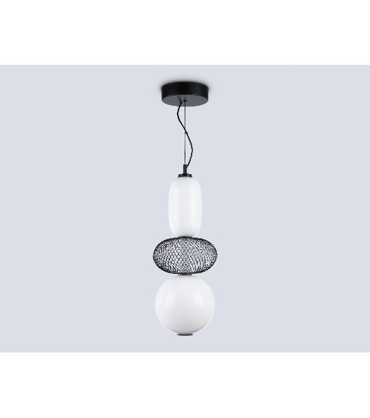 Подвесной светодиодный светильник Ambrella light LH11008 BK/FR черный/белый матовый 24W 3000K D220*570