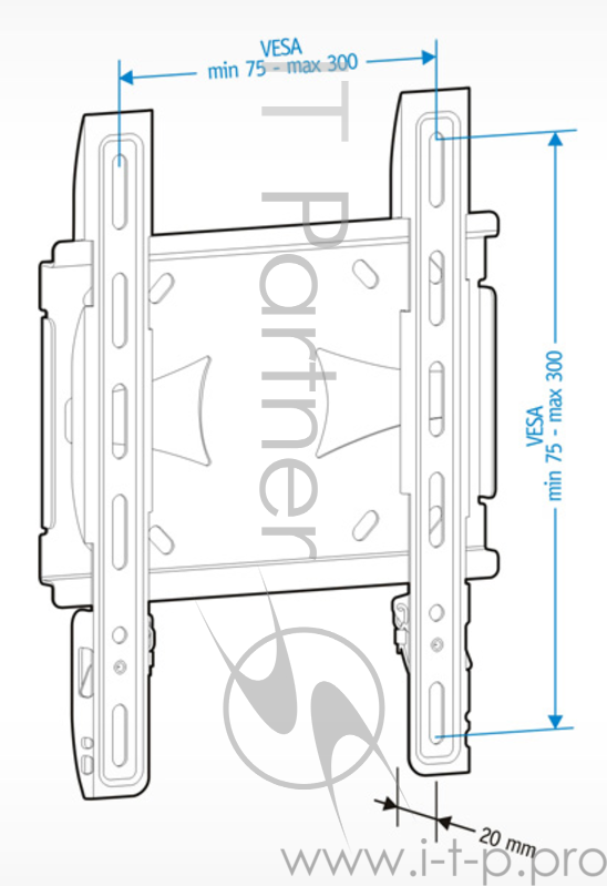 Кронштейн для телевизора Holder LCDS-5045 металлик 19"-40" макс.45кг настенный фиксированный
