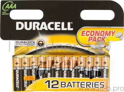 Батарейка Duracell LR03-12BL BASIC AAA (12 шт. в уп-ке)