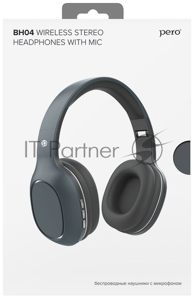 Беспроводные наушники PERO BH04 Grey, полноразмерные