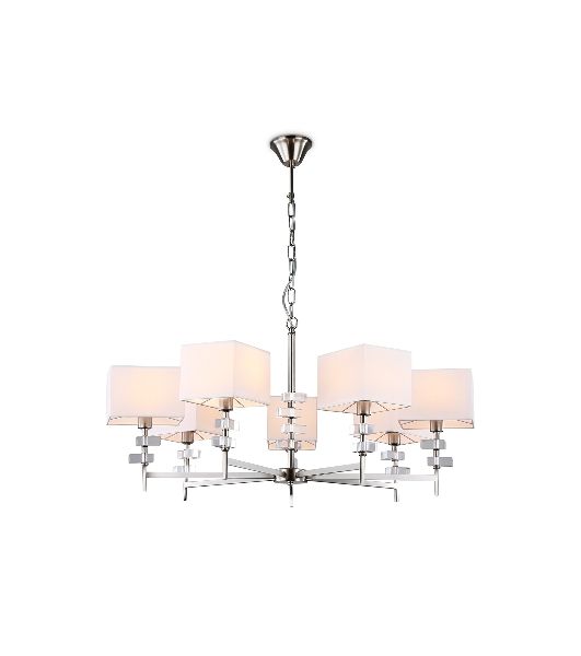 Люстра Ambrella light LH71323/7 SN/WH никель/белый E14/7 max 40W D860*850