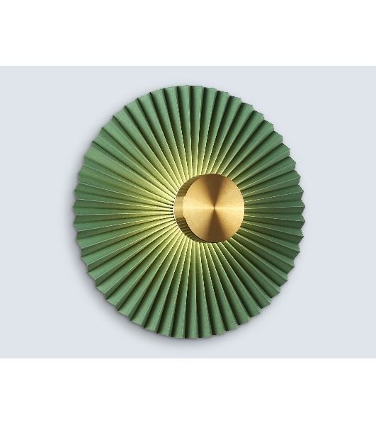 Настенный светильник Ambrella light LH72649 BK/GR латунь/зеленый 6W 3000K D300*100