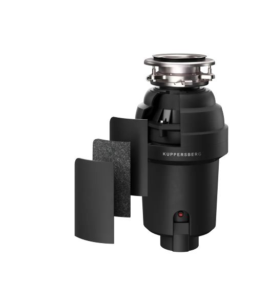 Измельчитель пищевых отходов Kuppersberg WS 550 B, High-Tech, мощность 550 Вт, 3400-3800 об/мин, защита от перегрева, авто выключение, DC мотор, шумоизоляция, уровень шума 70 дБ, черный