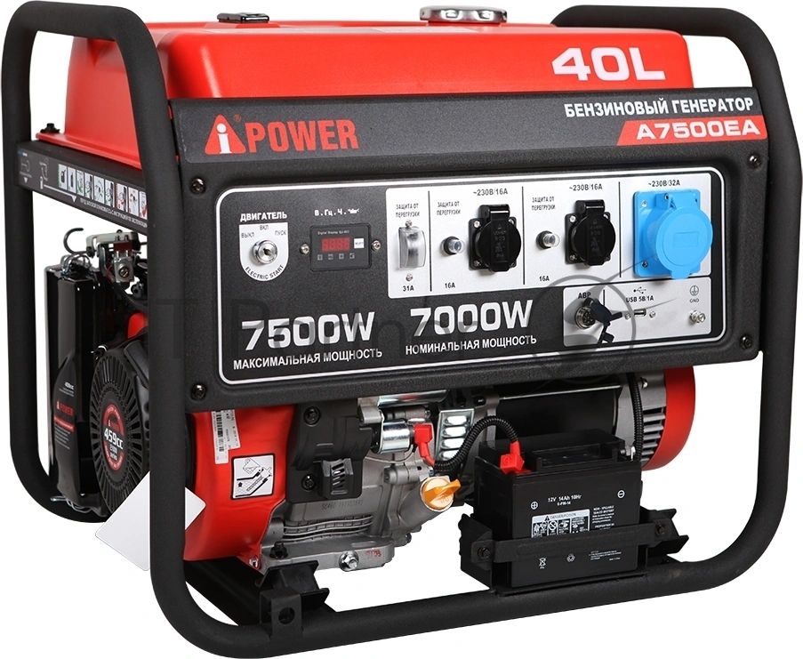 Бензиновый генератор A-iPower A7500EA 7/7.5кВт 40л 89.5кг