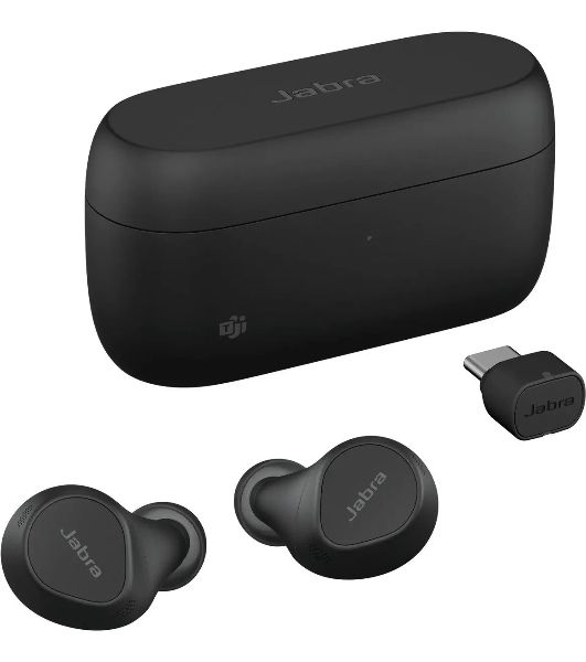 Наушники TWS Jabra Evolve2 Buds черный, внутриканальные, Bluetooth + USB-адаптер, активное шумоподавление, до 33 ч