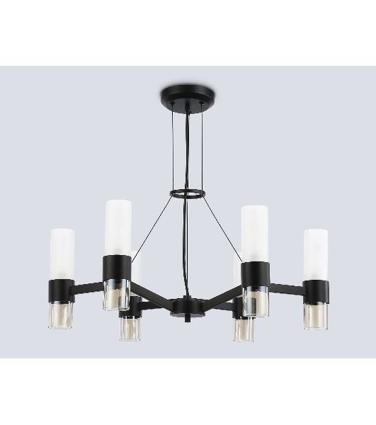 Люстра Ambrella light LH55104/6 BK/FR/TI черный/белый матовый/янтарь E14*6 max 40W D650*1080