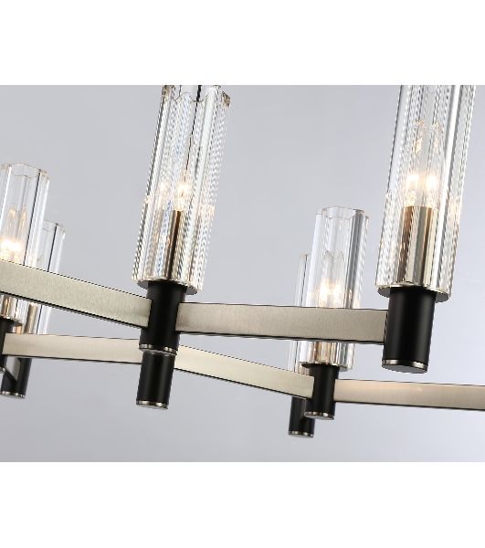 Люстра Ambrella light LH55503/9 SN/BK/CL сатин никель/черный/прозрачный E14*9 max 40W D760*760