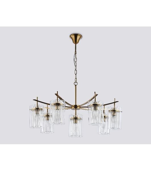 Люстра Ambrella light LH56033/7+1 BS/CL латунь/прозрачный E14*8 max 40W D790*1200