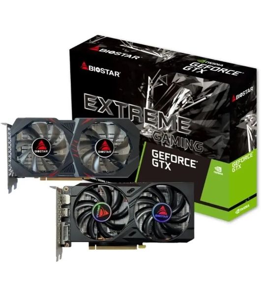 Видеокарта BIOSTAR GeForce GTX 1660 Ti, 6 GB GDDR6, 192 bit, DVI-D, DisplayPort, HDMI, GPU 1500 MHz