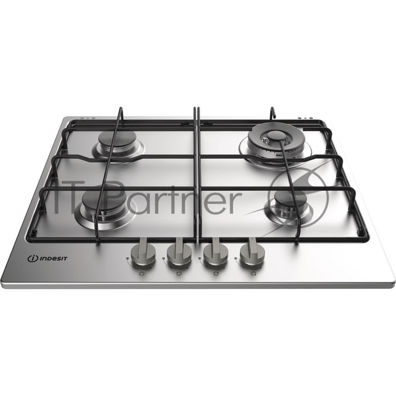 Газовая варочная поверхность Indesit THP 642 W/IX/I RU, 4 конфорки, нержавеющая сталь, 7800 Вт