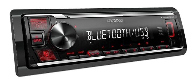 Автомагнитола Kenwood KMM-BT208, 1 DIN, Bluetooth, USB Type-A, AUX, съёмная панель
