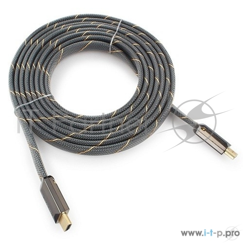 Кабель Cablexpert HDMI, серия Platinum, 4,5 м, v2.0, M/M, плоский, позол.разъемы, металлический корпус, нейлоновая оплетка, блистер