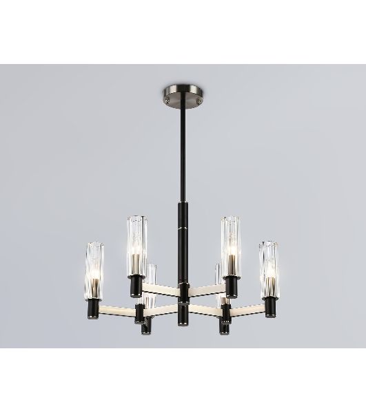 Люстра Ambrella light LH55501/6 SN/BK/CL сатин никель/черный/прозрачный E14*6 max 40W D570*760