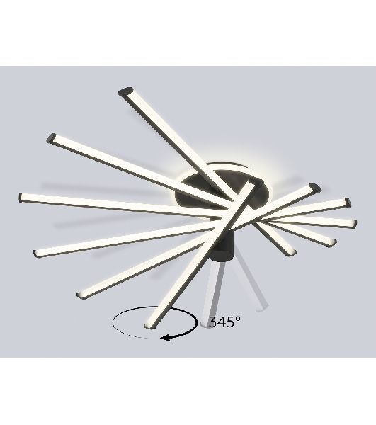 Потолочный светодиодный светильник Ambrella light FL6232 BK черный 96W 3000K-6400K 605*605*200 (ПДУ ИК)