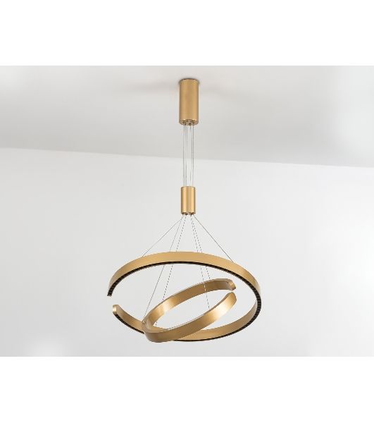 Подвесной светодиодный светильник Ambrella light FL5885/2 GD золото 45W 3000K/4200K/6400K D600/400*1200 (без ПДУ)