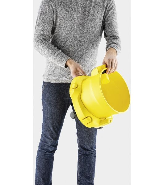 Строительный пылесос Karcher WD 2 Plus V-12/4/18 желтый, 1000 Вт, уборка сухая/сбор воды, пылесборник мешок/контейнер, 12 л