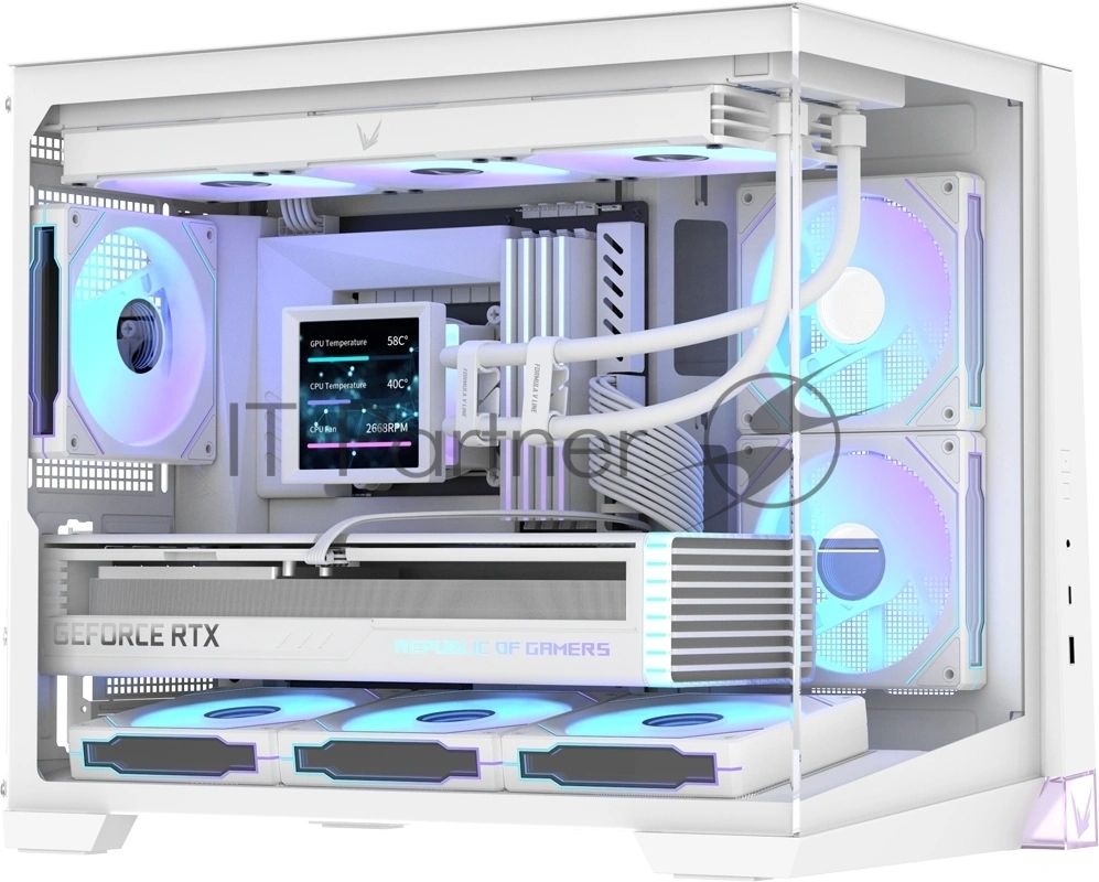 Корпус Formula Crystal Z4M Plus белый без БП mATX 3x120mm 1xUSB3.0 audio bott PSU