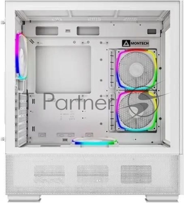 Компьютерный корпус Montech SKY TWO белый без БП ATX 3x140mm 2xUSB3.0 1xUSB3.1 audio bott PSU