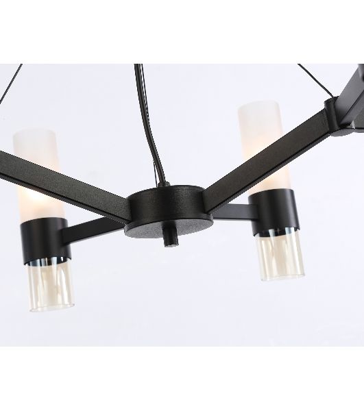 Люстра Ambrella light LH55104/6 BK/FR/TI черный/белый матовый/янтарь E14*6 max 40W D650*1080