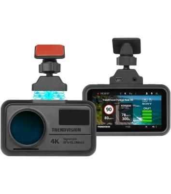 Видеорегистратор TrendVision Hybrid Signature Real 4K Max, 3840x2160, 3", GPS/ГЛОНАСС, Wi-Fi, G-сенсор, датчик движения, GPS-информатор