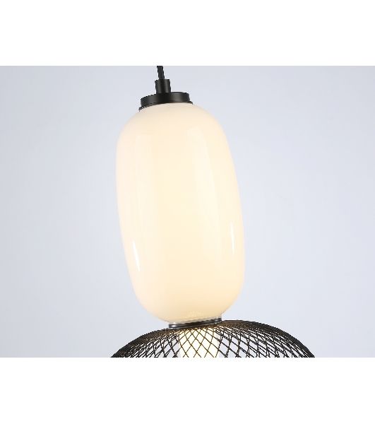 Подвесной светодиодный светильник Ambrella light LH11007 BK/FR черный/белый матовый 15W 3000K D220*350