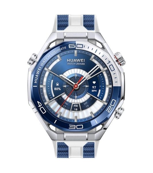 Умные часы Huawei Watch Ultimate 2 MCH-AL00, 1.5" AMOLED, Wi-Fi, Bluetooth, NFC, 20 ATM, титан / синий / белый