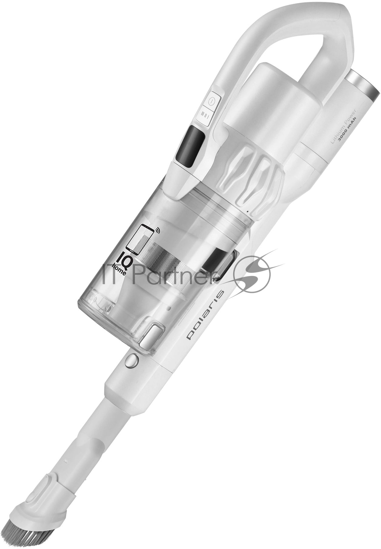 Пылесос вертикальный Polaris IQ Home PVCS 4070 белый, питание от аккумулятора, 200 Вт, уборка влажная/сухая, пылесборник 0.3 л, работа от АКБ max 80 мин.