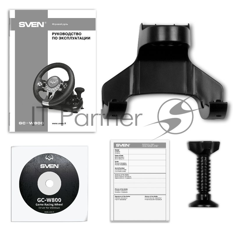 Руль SVEN GC-W800 (педали, вибро, скоба, D-pad, 12 кл, PC/PS3/PS4/XBOXONE/Xinput)