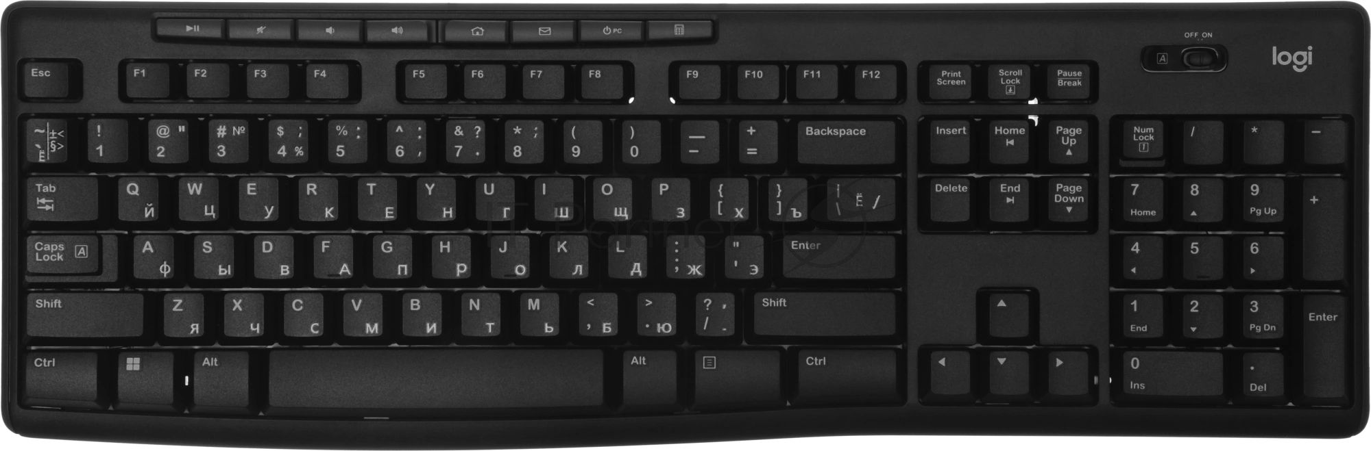 Комплект клавиатура+мышь Logitech MK270 беспроводной, USB, 1000 DPI, чёрный (неоригинальная гравировка)