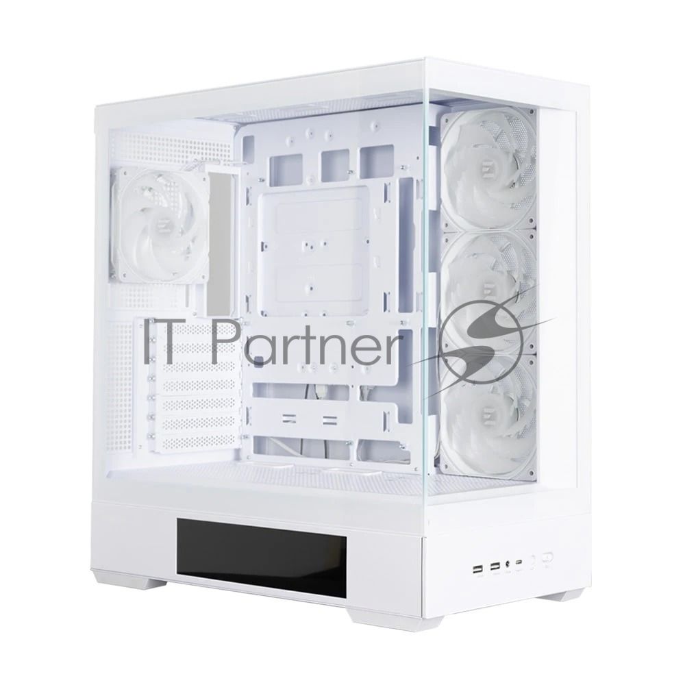 Компьютерный корпус ZALMAN P40 DS, ATX, белый, WINDOW, 9.1-inch LCD screen, 2xCombo(2.5” or 3.5”), 1x2.5”, 1xUSB TYPE-C, 2xUSB 3.0, SIDE 3x120мм ARGb, REAR 1x120мм ARGb