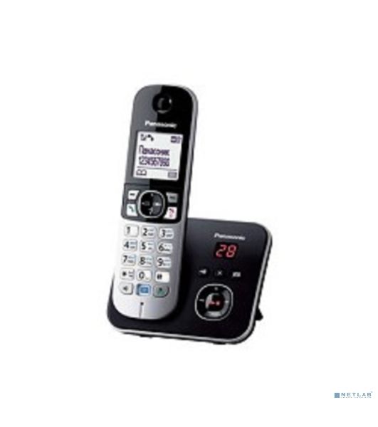 Телефон беспроводной (DECT) Panasonic KX-TG6821RUB черный, автоответчик,определитель номера,телефонный справочник 120 зап.