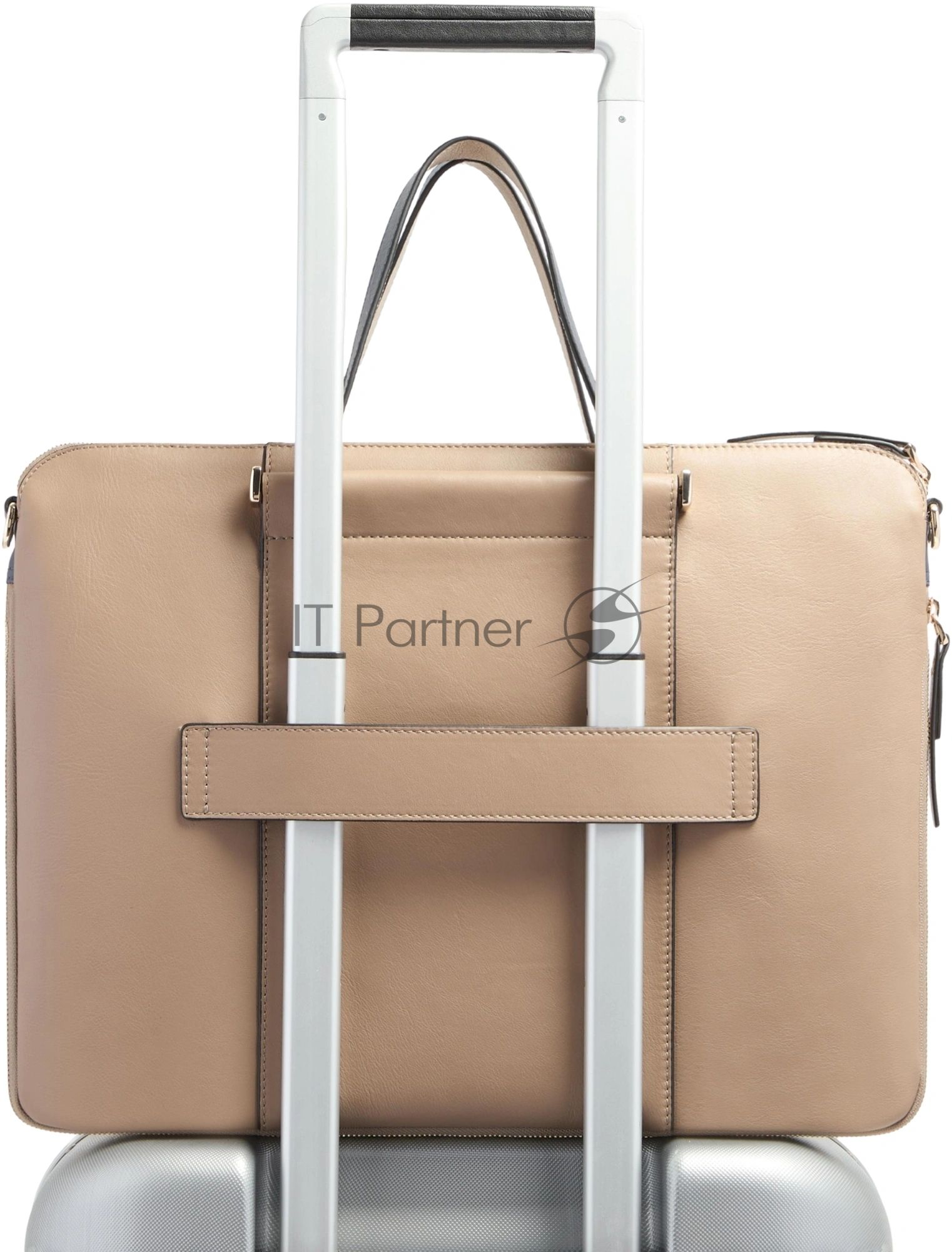 Деловая сумка женская Piquadro Circle CA4021W92/TOBLU с отделением для ноутбука 15.6" бежевая/голубая натур.кожа