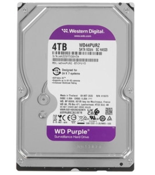 Жесткий диск Western Digital 4TB 5400 Purple Pro Surveillance, Cache 128MB