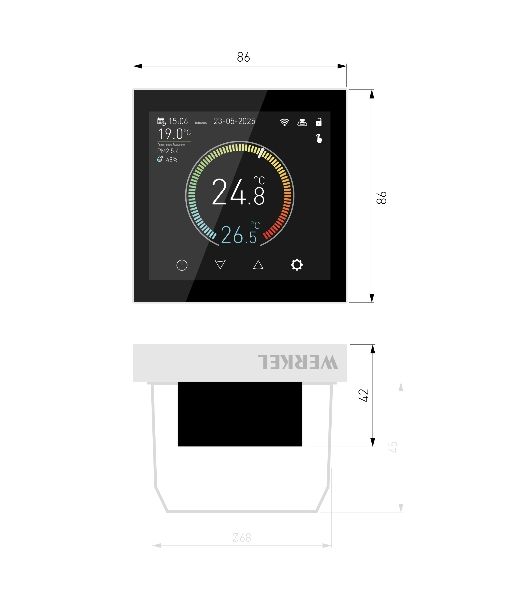 Умный сенсорный терморегулятор с LCD дисплеем (белый) W1851101