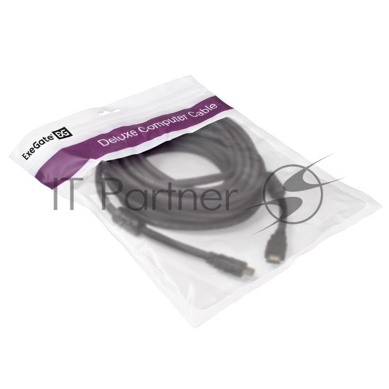 Кабель HDMI Exegate EX287726RUS EX-CC-HDMI2-10.0F (19M/19M, v2.0, 10м, 4K UHD, Ethernet, ферритовые кольца, позолоченные контакты)