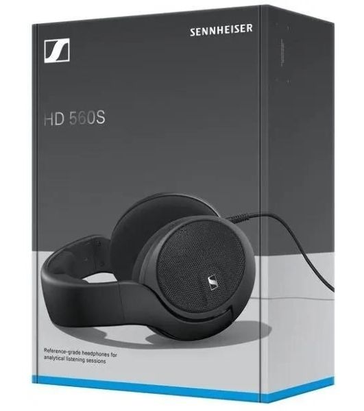 Наушники Sennheiser HD 560S накладные открытые 6-38000Гц съемный 3м, 6.3мм, Адаптер-переходник 6,3 мм/3,5 мм, 110дБ, 120 Ом, амбушюры велюр, черные