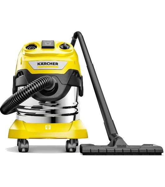 Строительный пылесос Karcher WD 4 P S V-20/5/22 желтый, 1000 Вт, уборка сухая/сбор воды/выдув, пылесборник мешок/контейнер, 20 л