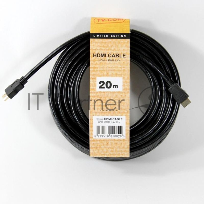 Кабель цифровой TV-COM HDMI19M to HDMI19M, V1.4+3D, 20m CG150S-20M