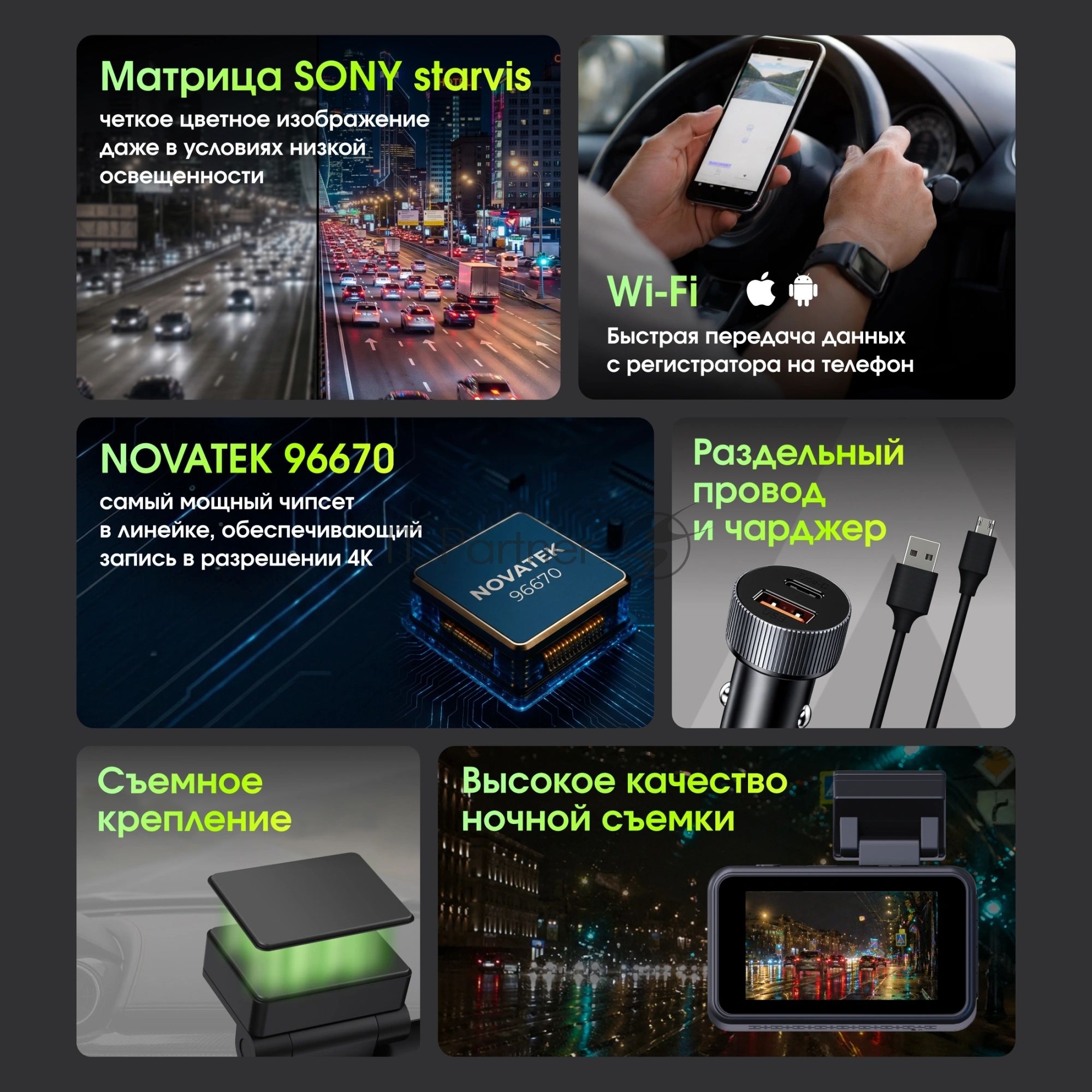 Видеорегистратор Digma FreeDrive 415W max черный 8Mpix 2160x3840 170гр. Allwinner