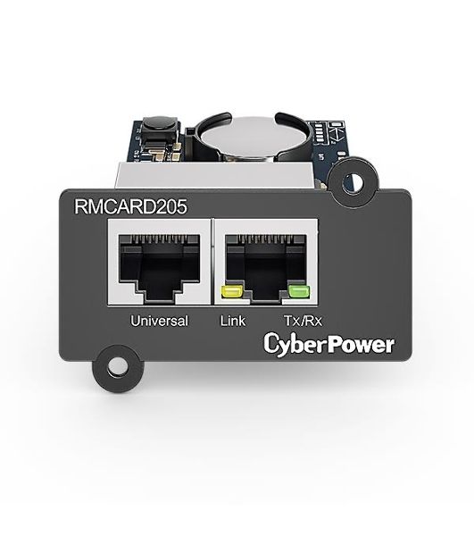 Карта удаленного управления CyberPower SNMP для источника бесперебойного питания серий OL, OLS, PR, OR, ПО PowerPanel® Business Edition, совместимость с ENVIROSENSOR, 0.15х0.15х0.07м., 0.2кг. Remote management SNMP card for OL, OLS, PR, OR series UPSs, Po