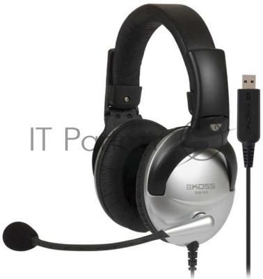 Наушники KOSS SB-45 USB Гарнитура, закрытого типа с электретным микрофоном и VC,част. 18-20000 Гц,импеданс 100 Ом, чувствительность 103 дБ, шнур 2,4м, USB-подключение к ПК